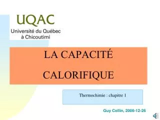 la capacit calorifique