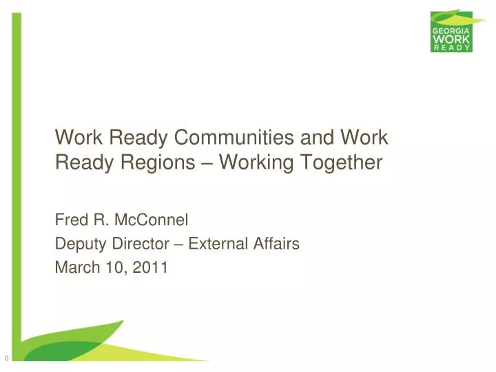 wor k ready communities and work ready regions working together