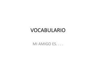vocabulario