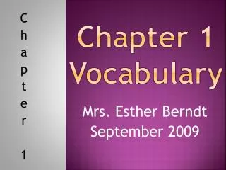 Chapter 1 Vocabulary