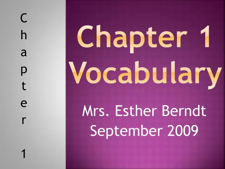 chapter 1 vocabulary