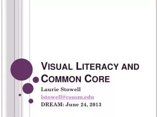 Visual Literacy and Common Core