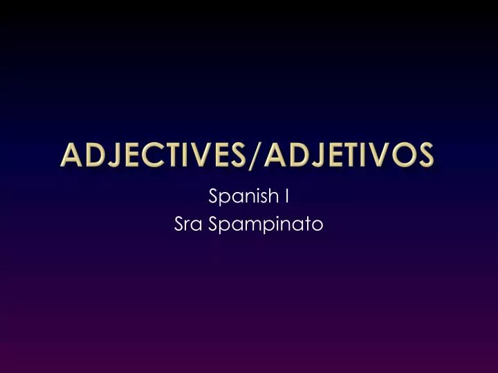 adjectives adjetivos