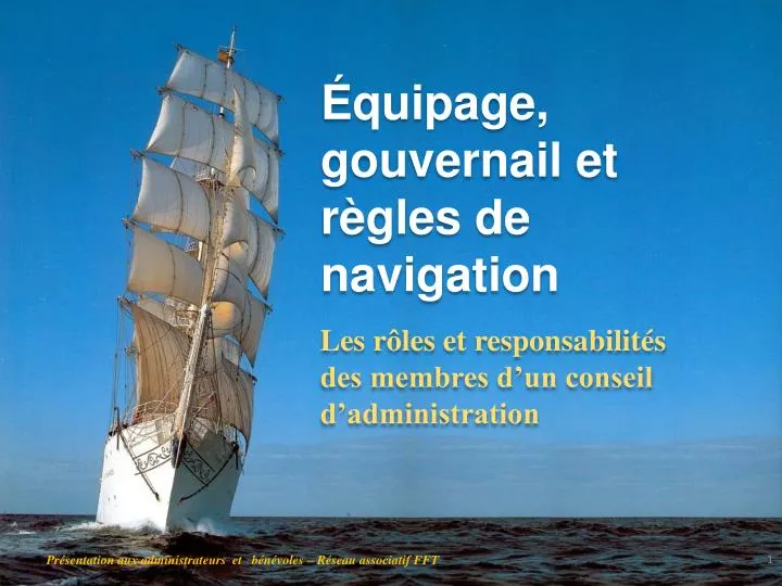 quipage gouvernail et r gles de navigation