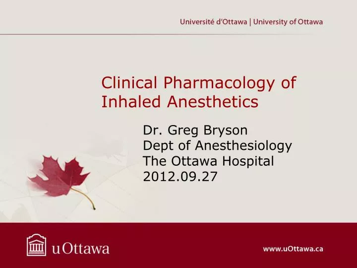 clinical pharmacology of inhaled anesthetics