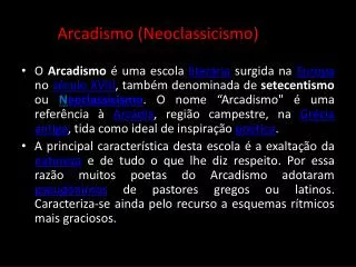 arcadismo neoclassicismo