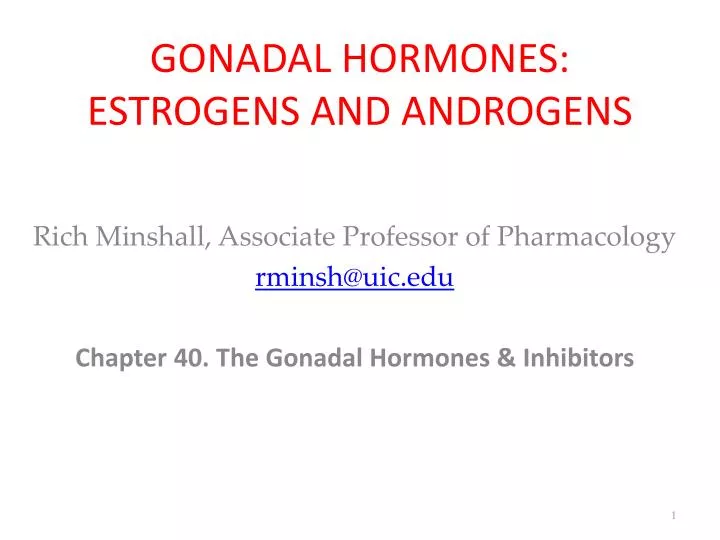 gonadal hormones estrogens and androgens