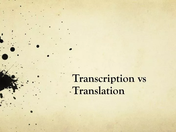 transcription vs translation