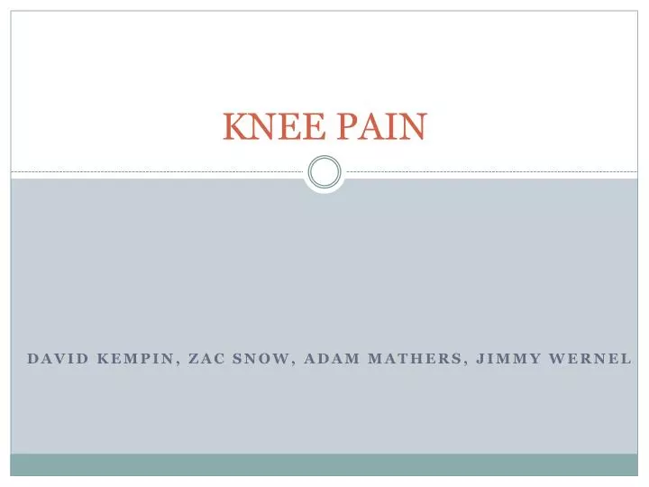 knee pain case study slideshare