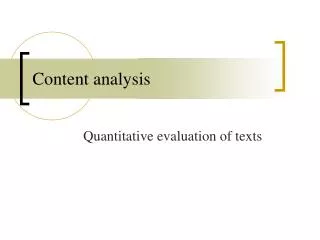 Content analysis