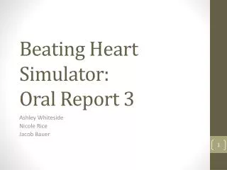 Beating Heart Simulator: Oral Report 3