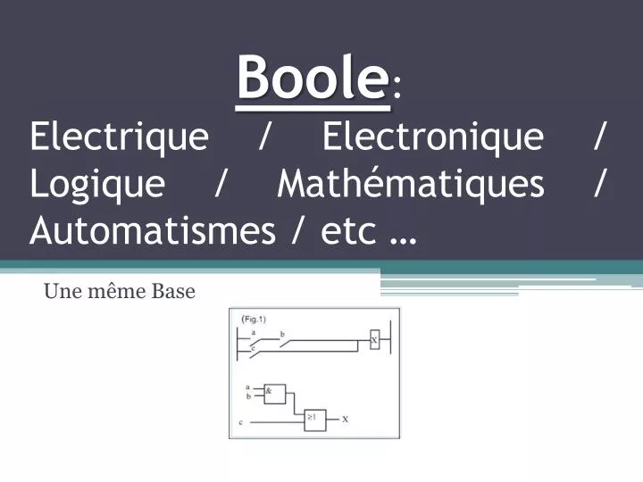 boole electrique electronique logique math matiques automatismes etc