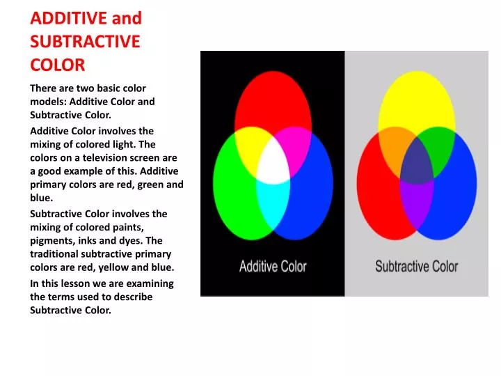 additive and subtractive color