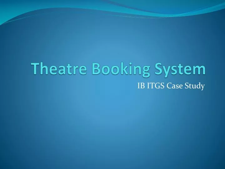 theatre booking system