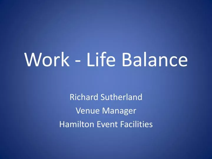 work life balance