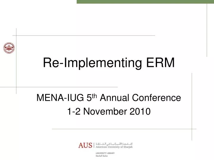 re implementing erm