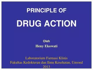 principle of drug action