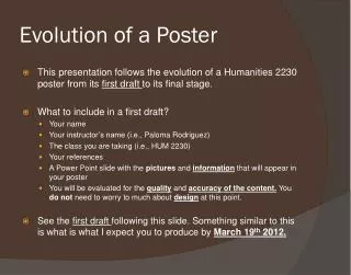 Evolution of a Poster