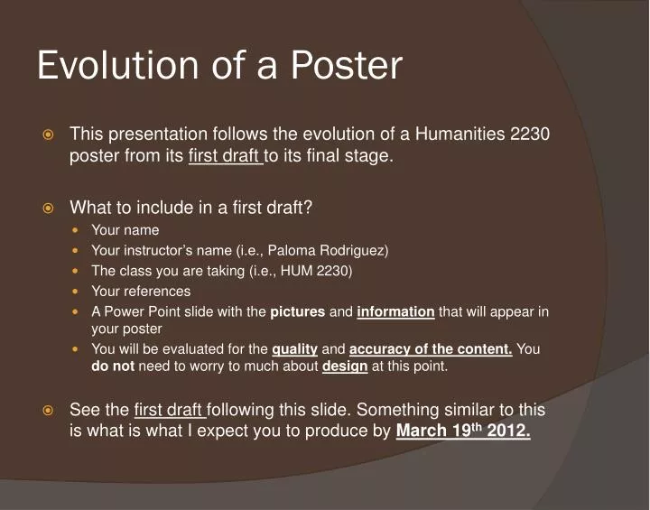 evolution of a poster
