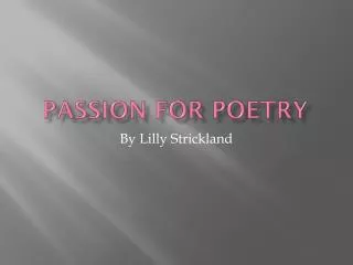 Passion for Poetry