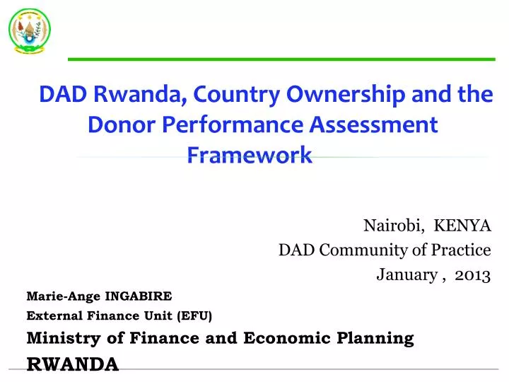 dad rwanda country ownership and the donor performance assessment framework