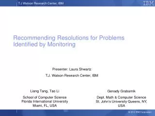 Recommending Resolutions for Problems Identified by Monitoring
