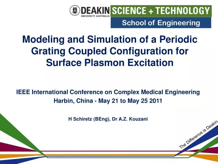 modeling and simulation of a periodic grating coupled configuration for surface plasmon excitation