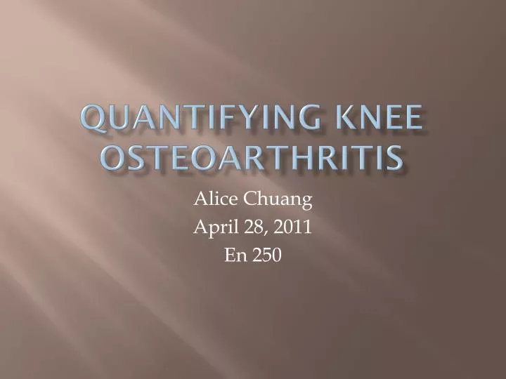 quantifying knee osteoarthritis
