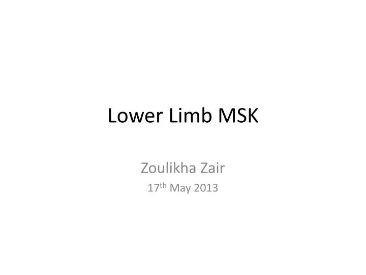 lower limb msk
