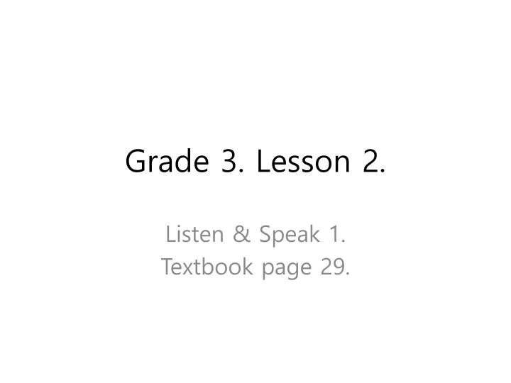 grade 3 lesson 2