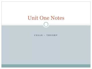 Unit One Notes