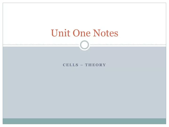 unit one notes