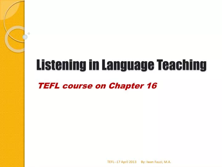 listening in language teaching