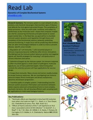 Read Lab Dynamics of Complex Biochemical Systems elread @uci.edu