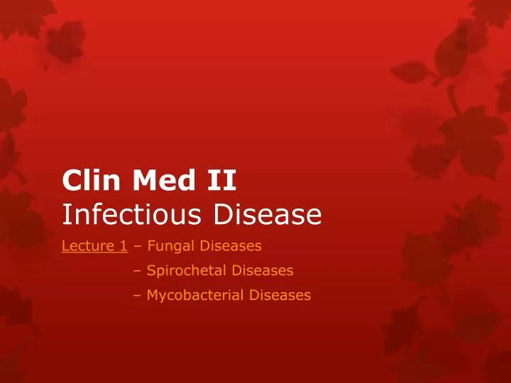 clin med ii infectious disease