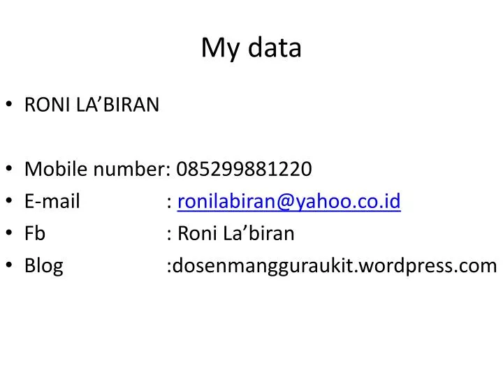 my data