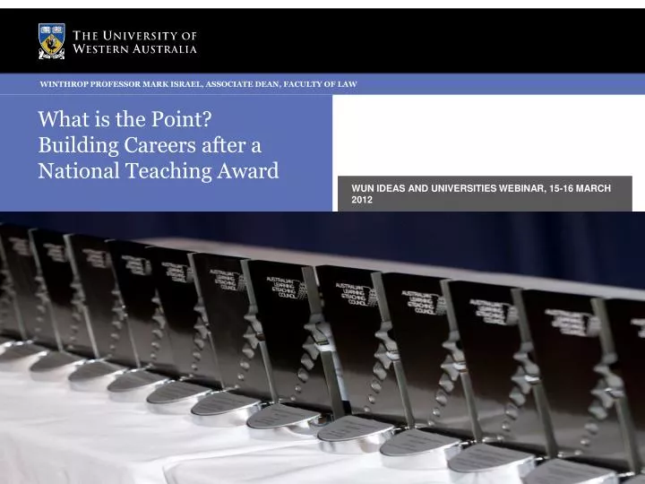 what is the point building careers after a national teaching award