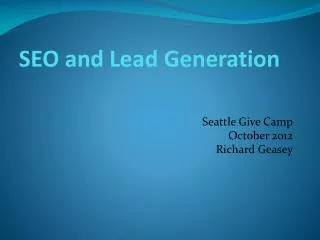 SEO and Lead Generation