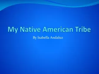 My Native American Tribe