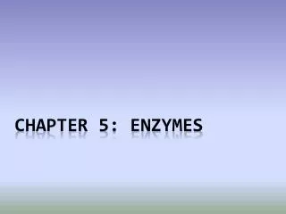 chapter 5: Enzymes