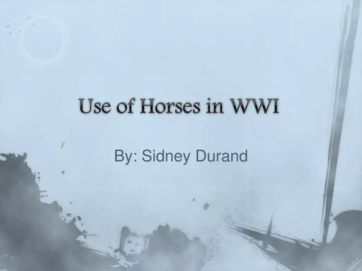 use of horses in wwi