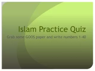 Islam Practice Quiz