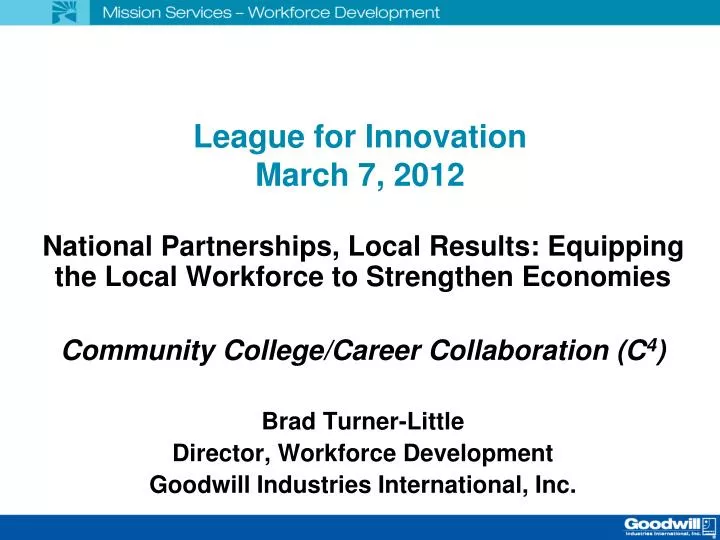 league for innovation march 7 2012