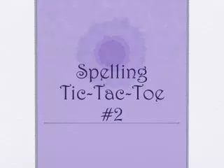 spelling tic tac toe 2