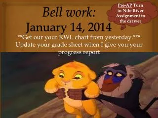 Bell work: January 14, 2014