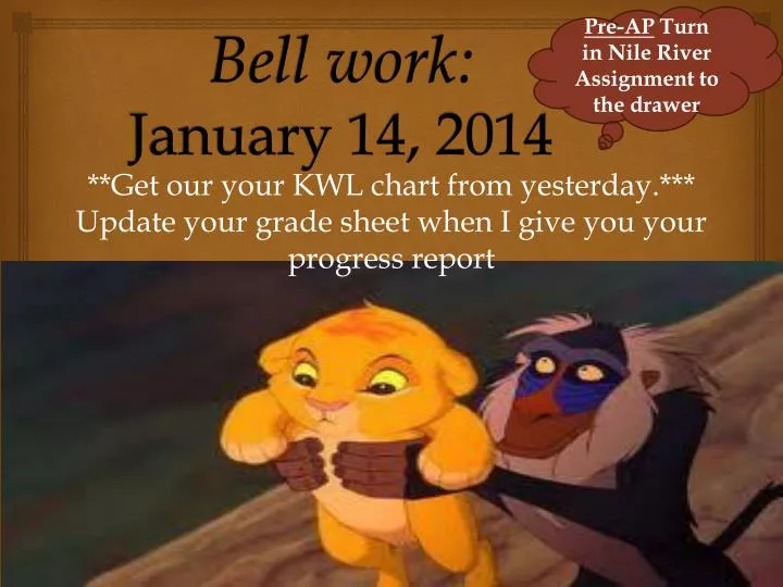 bell work january 14 2014