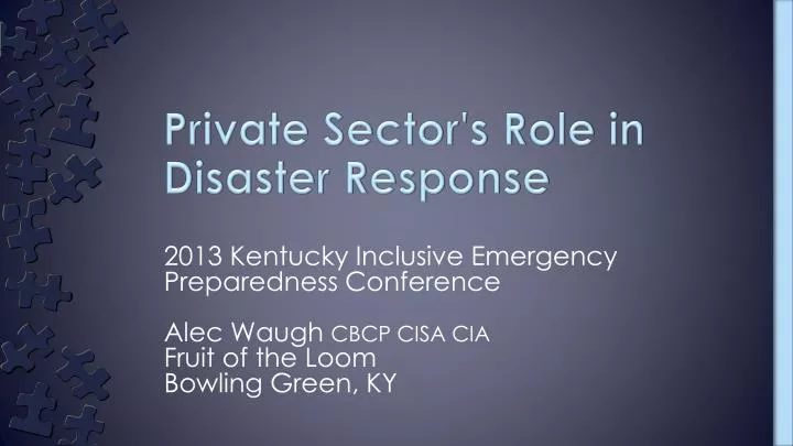 private sector s role in disaster response