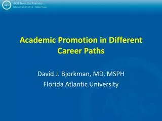 Academic Promotion in Different Career Paths