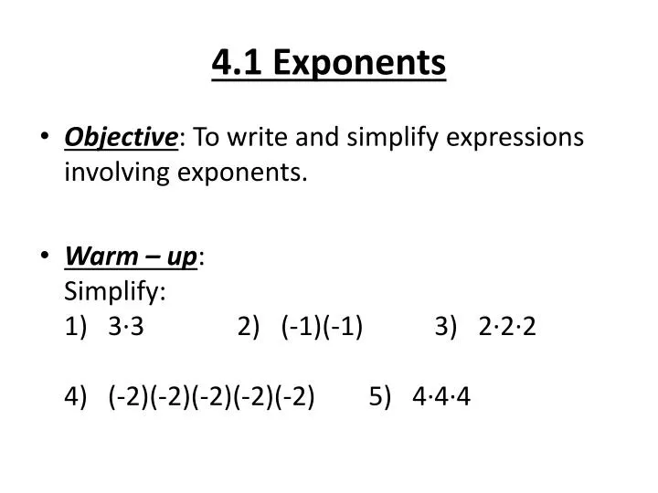 4 1 exponents