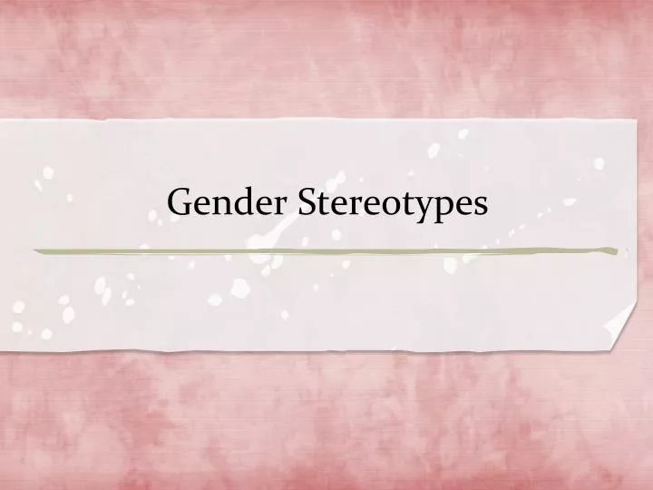 gender stereotypes